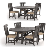 Jaxon Extension Round Dining Table and Wood Chairs