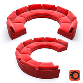Red Circular party sofa