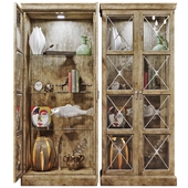 Bernhardt Rustic Patina Curio cabinet with filling