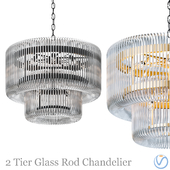 2 Tier Glass Rod Chandelier, Eichholtz Sutton House