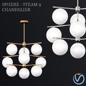 Sphere + Steam 9-Light Chandelier
