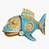 Steampunk fish figurine