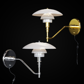 Wall lamp Louis Poulsen PH3 / 2 Chrome and Gold