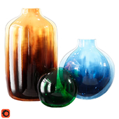 Modern Murano Vase Glass Set