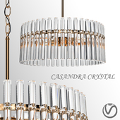 Casandra 4-light Brushed Brass Pendant Crystal Chandelier
