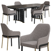 Opera Contemporary Oliver Table and Stacy Armchair Dining Set