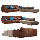 Cierre Clift sectional Sofa seat with backrest  footstool left side
