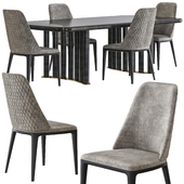 Opera Contemporary Oliver Table and Hilary Armchair Set