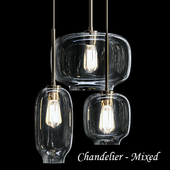 Sculptural Glass 3-Light Multi Chandelier
