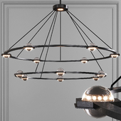 Restoration Hardware ECLATANT ROUND 2-TIER CHANDELIER 60 Black