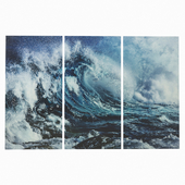 Glass painting Wave 160x240cm (3 / Set) by Kare Design