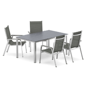 Kettler Basic Plus stackable armchair and Cubic extending table