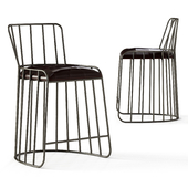 David Counter Stool, Metal and Leather
