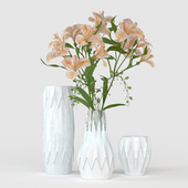Vases with alstromeries