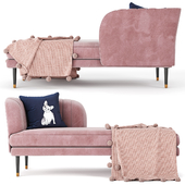 Kensington chaise rose pink