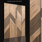 Wooden panels with planks