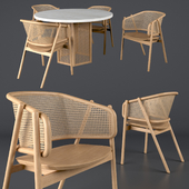 Cane armchair-01 with Atrium dining table