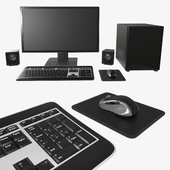 Сomputer monitor keyboard mouse pad speakers woofer set