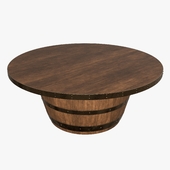 Wooden barrel coffee table