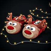 New Year&#39;s slippers "Deer of Santa Claus"