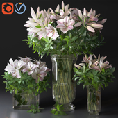 Pink Lily Bouquet Vases