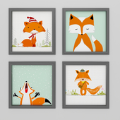 Foxes framed posters