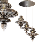 BASILICA round 3 light nickel & antique brass Smoke