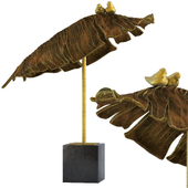 Deco Object Birds Banana Leaf