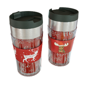 Thermo mug with a deer, New Year&#39;s thermos