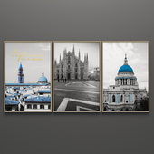 Set of triptych paintings 40