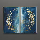 Triptych paintings set 56
