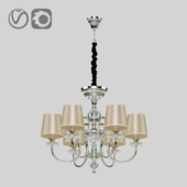 Pendant Chandelier Sofia with beige lampshades