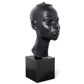 DE BLONAY TETE D AFRICAN sculpture