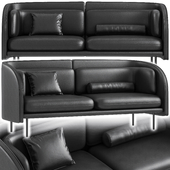 Minimal Sofa Black Leather