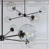 Staggered Glass 6-Light Chandelier - Clear