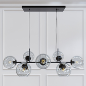 Staggered Glass 8-Light Chandelier - Clear
