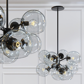 Staggered Glass 9-Light Chandelier - Clear