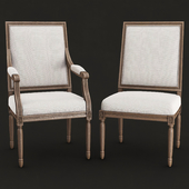Restoration hardware - Vintage french square upholstered chairs