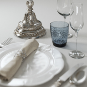 table setting with candlestick
