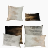 Hand-Painted Metallic Hide Pillows by Restoration Hardware.