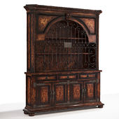 Wardrobe with wrought iron handles and grill