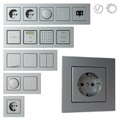 Gira E22 - set of sockets and switches