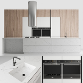 Modern white marble kitchen