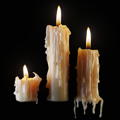 Set of molten candles