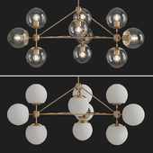 3-sided modo chandelier - 10 globes