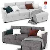 Tyson sectional sofa with bed and storage
