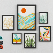 Modern Tropical Framed Gallery Wall Set-001
