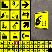 Tactile pictograms for airport, train station, metro