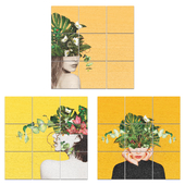 Picture Wood Wall Art | Yellow and woman