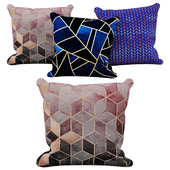 Pillow set 03 | Pink And Grey Gradient Cubes | Society6